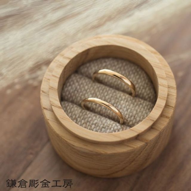 【ふたりでつくる結婚指輪】メンズK18YG&レディースK18YG(クリア仕上げ)