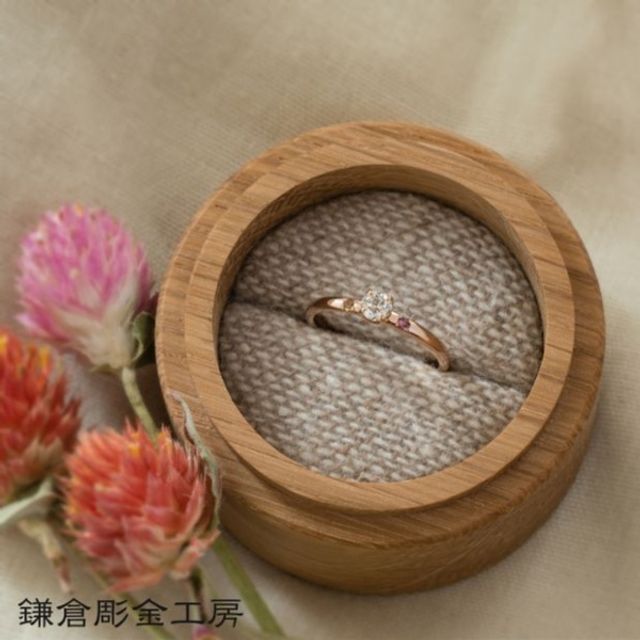 【想いを込める婚約指輪】ダイヤ・K18PG(ピンク)クリア仕上げ