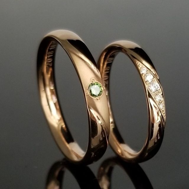 鍛造製法でお造りした肌なじみの良いゴールドリング