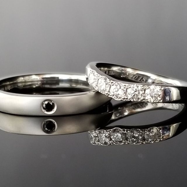 面取りで統一感のある結婚指輪