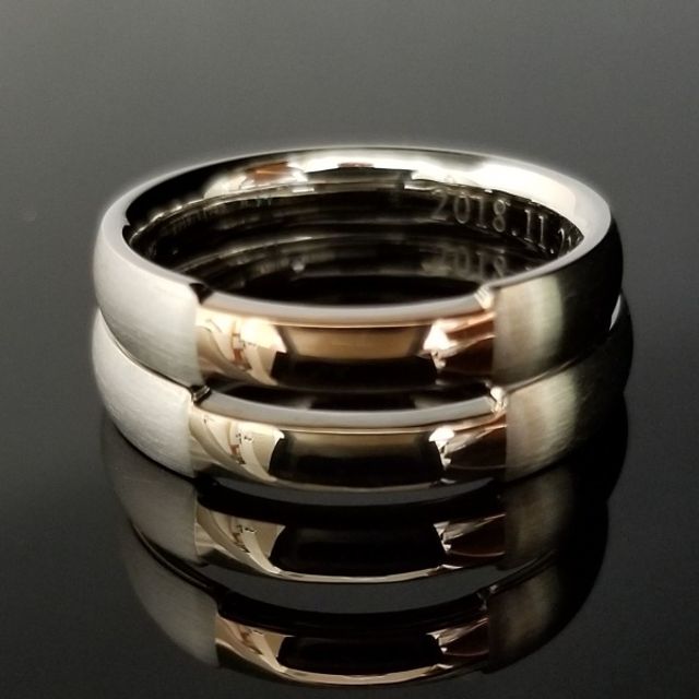 熟練した職人でこそ造れる美しさコンビデザインの結婚指輪