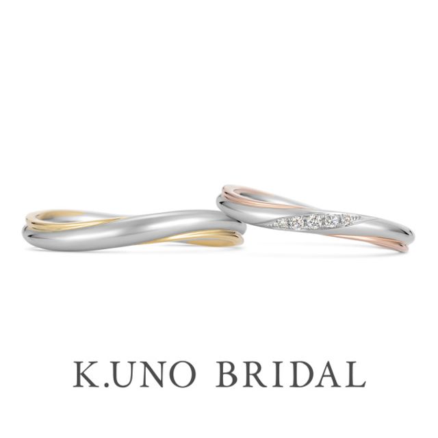 【カローレ】2色の金属を使用したデザインのマリッジリング