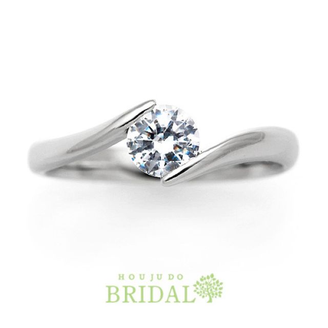 【宝寿堂】ねじれシンプルな一粒エンゲージ《HE1844》