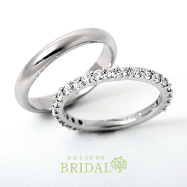 【宝寿堂】馴染み良い丸フォルム＆繊細ハーフエタニティ《KM30/HD2155b》