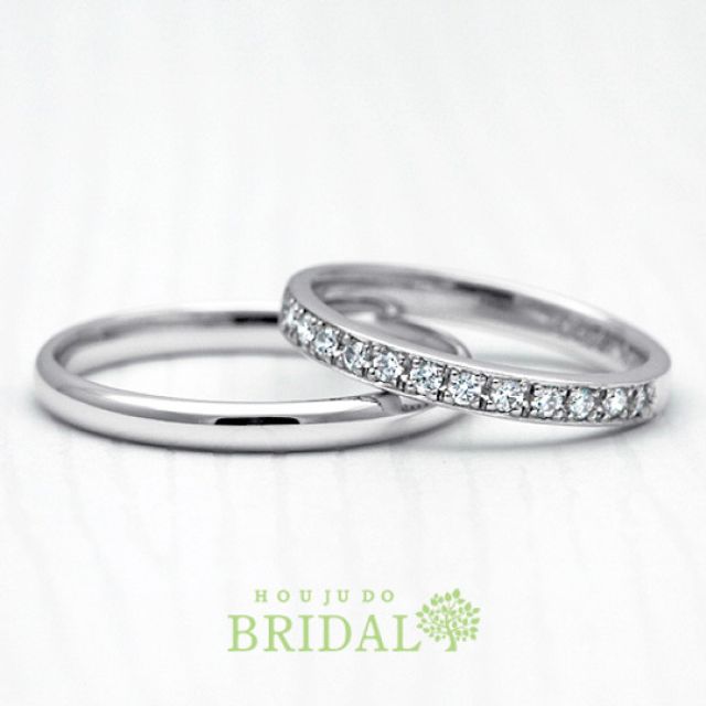 【宝寿堂】丸みシンプル＆半周メレの華やかハーフエタニティ《KM25/KD117》