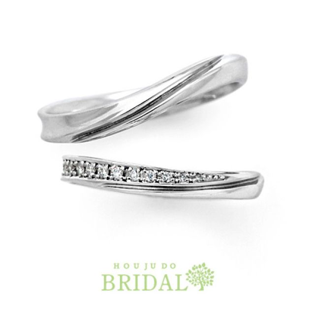 【宝寿堂】ウェーブ沿いのメレが女性らしさを強調《HM2292l/HD2292s》