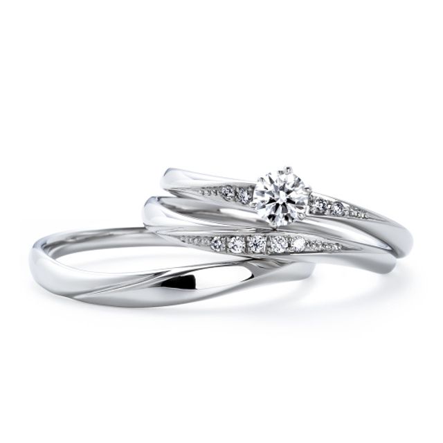 【定番】【上品】《いい夫婦》ダイヤモンド込/高品質・低価格 Set Ring No.3 [優（ゆう）]