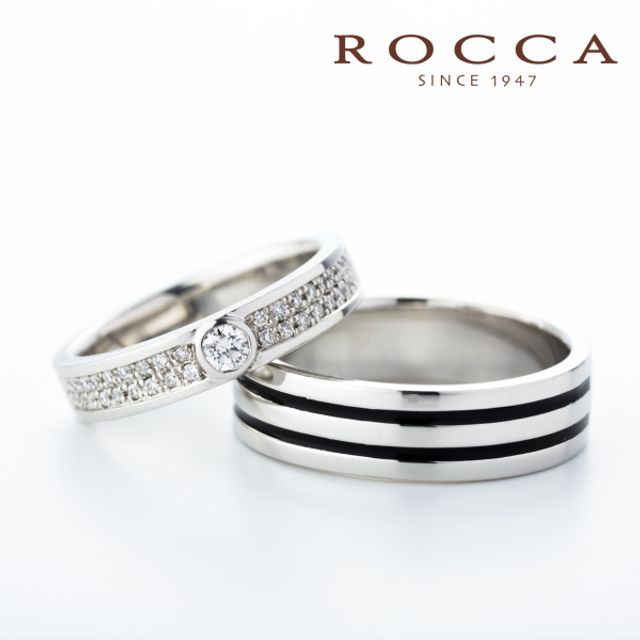 【ROCCA】ダイヤモンドが輝く！ボリュームマリッジリング DI-6D/6L