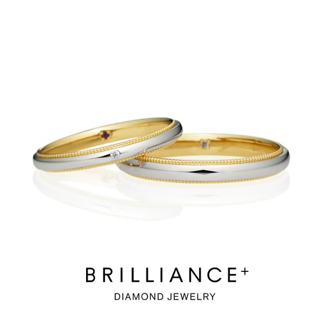 コンビネーションリング  ミルグレイン