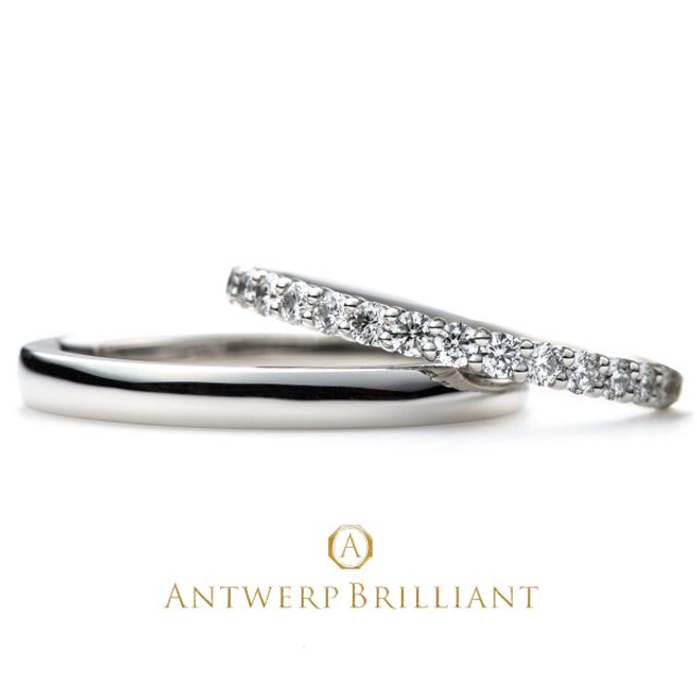 “D Line Star” Diamond half Eternity wedding band Ring ディーライン スター ウエディングバンドリング　