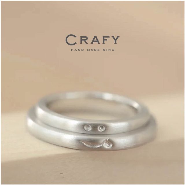 【ふたりで手作り】にっこりスマイル手作り結婚指輪 Pt900