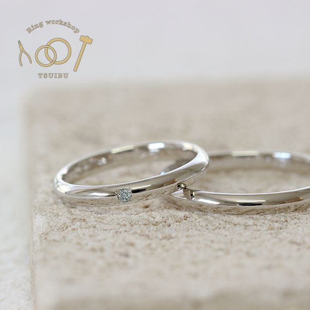 【二人の想いが詰まった手作り結婚指輪】プラチナ・甲丸型・鏡面仕上げ