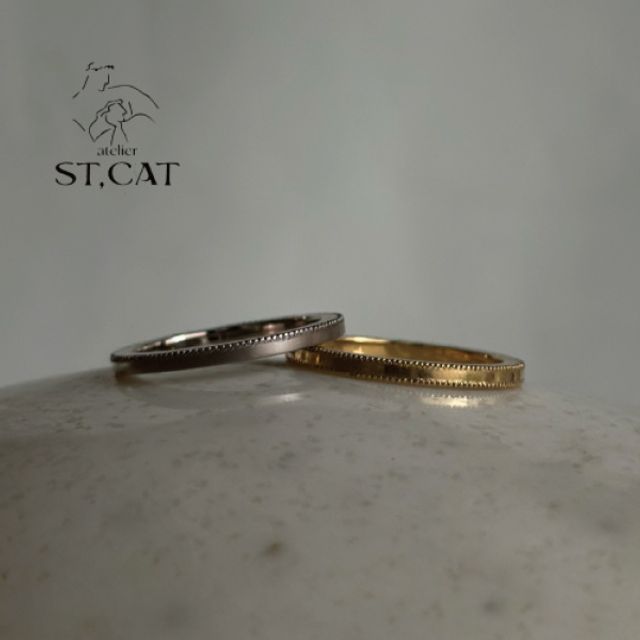 手作業で1つずつ仕上げる【オーダー結婚指輪】ミルグレインリング