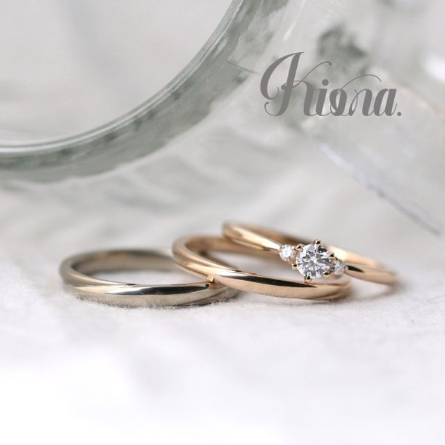 【オーダーメイド】シンプルで可愛らしいセットリング！ちょこっとアクセントが良き◎